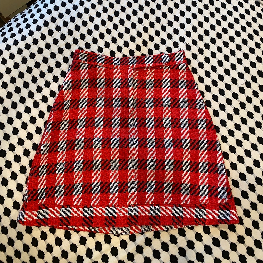 Oscar de la Renta Plaid Skirt